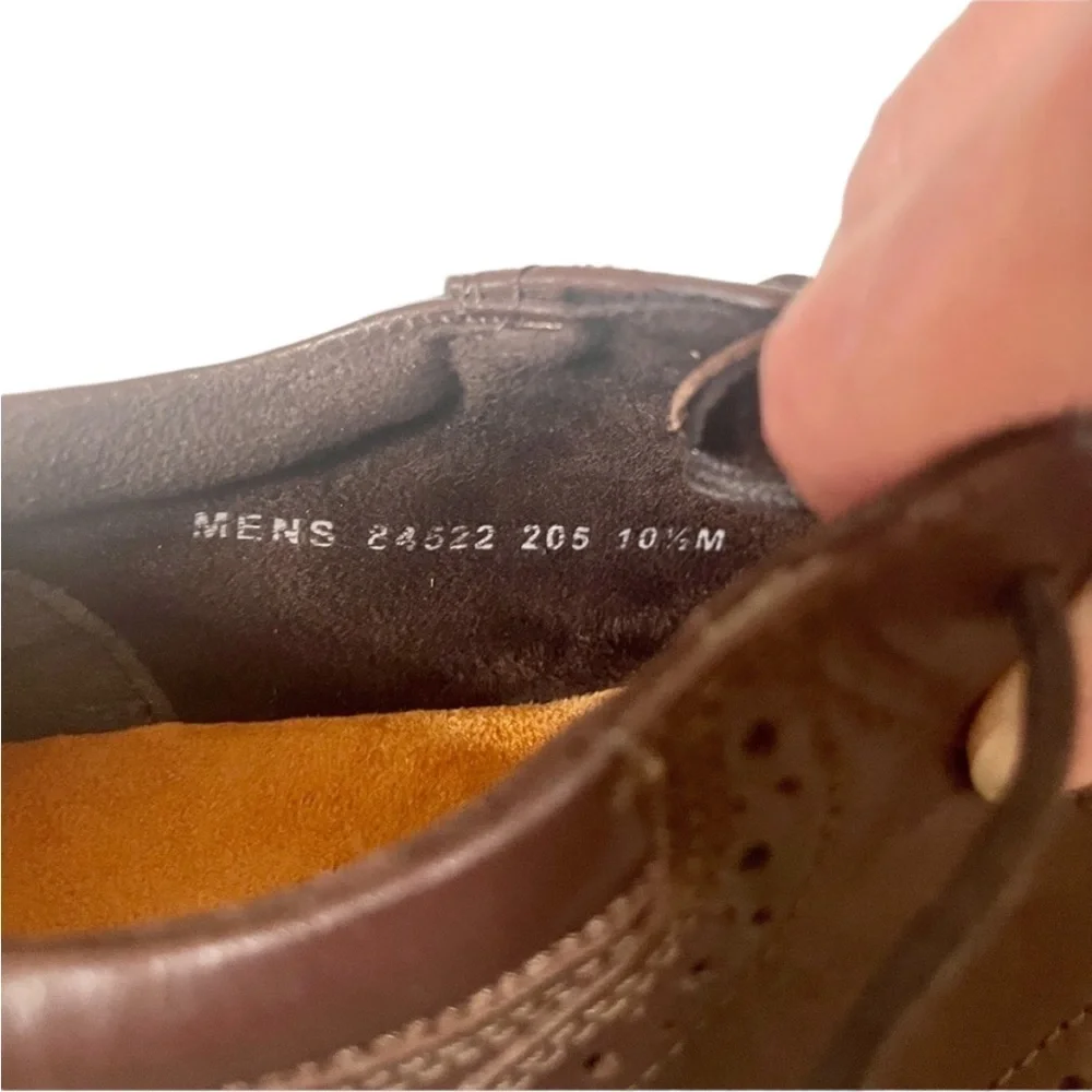 Men's Nunn Bush Dual Comfort Memory Foam Brown Leather Oxfords Size 10.5
